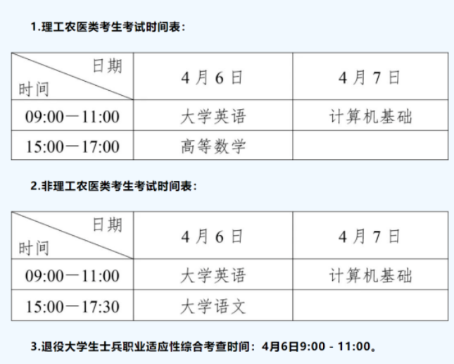 考试安排